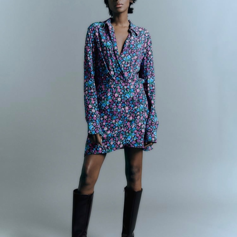 Zara Short Satin Effect Dress